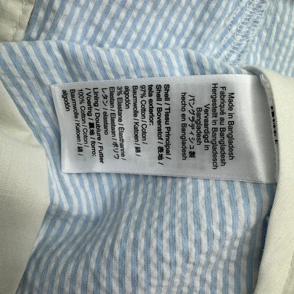 J Crew. Seersucker Shorts Mens 38 Blue Striped Casual Summer Lightweight NWT - Picture 6 of 10